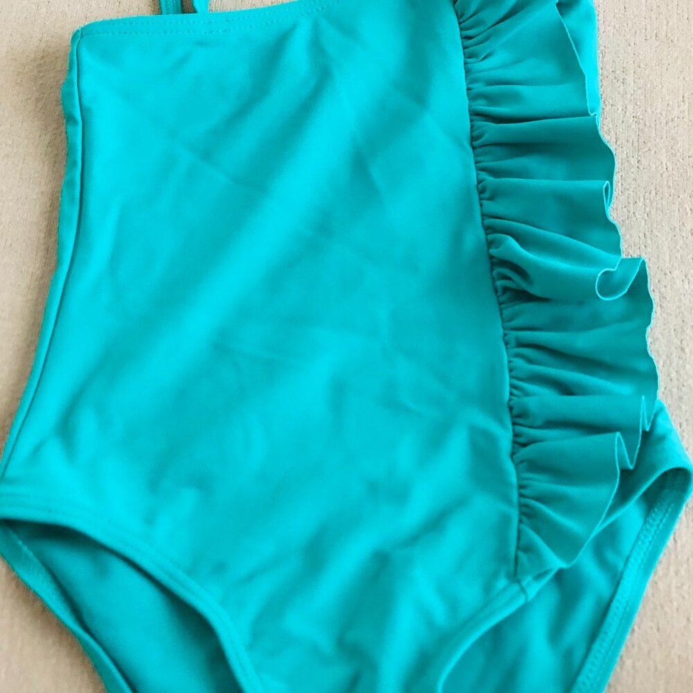 Vaenait Toddler Girls Green One-Piece Lining Swimsuit Size 2-3 Years.